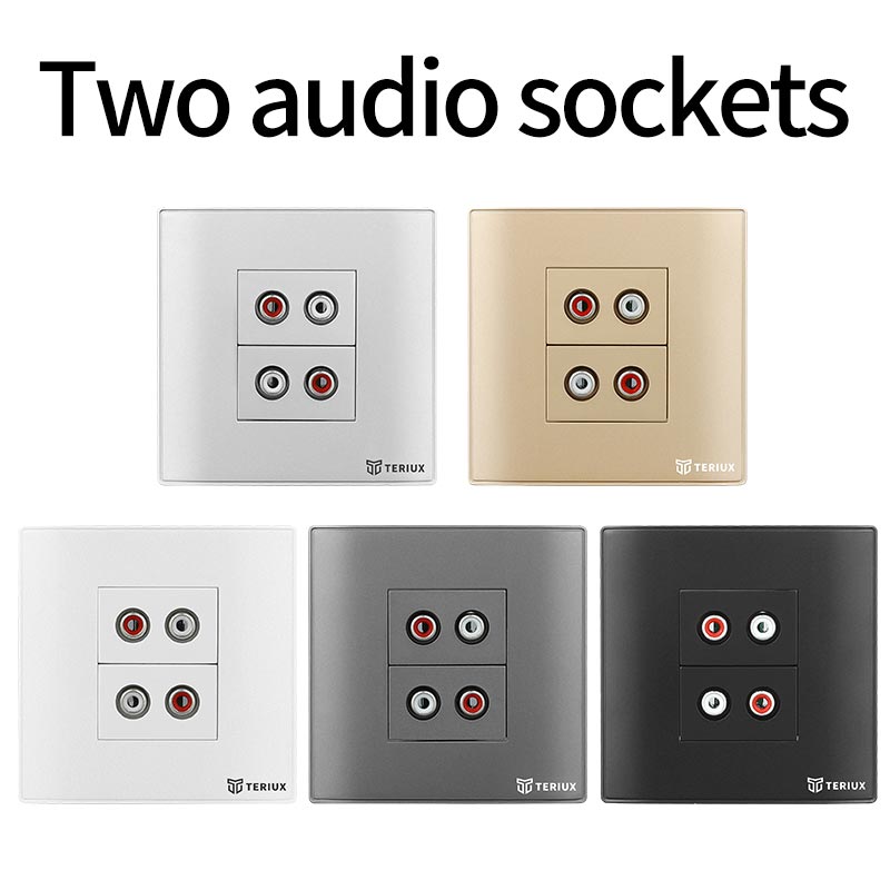 2 lubang soket dinding audio