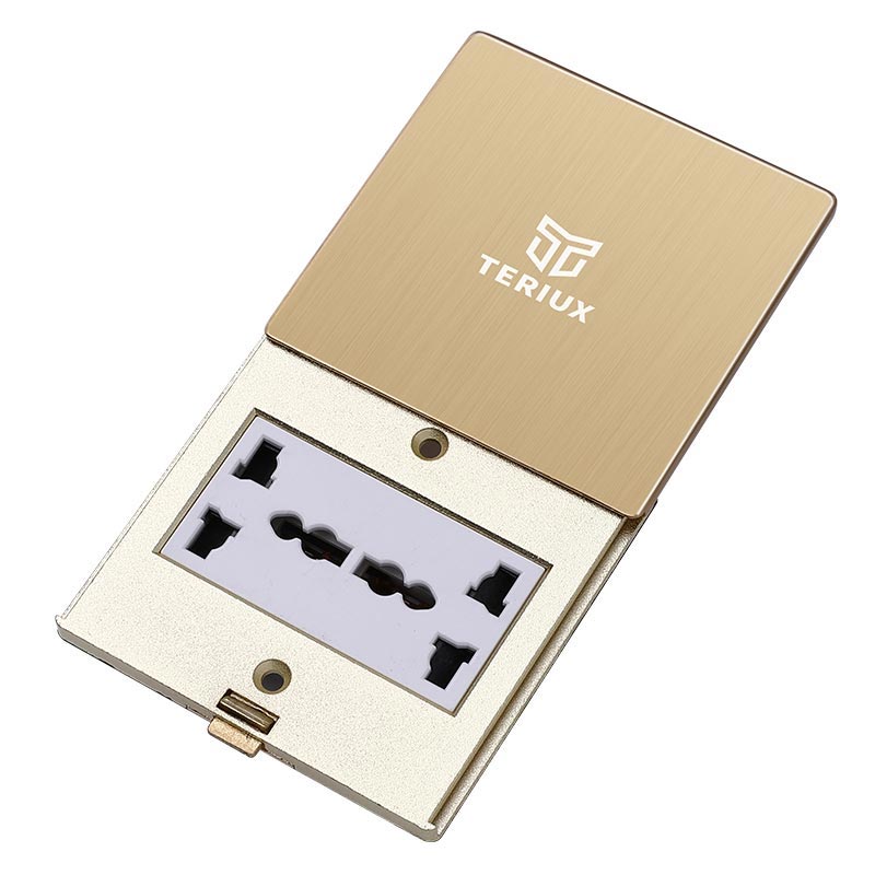Kecil 86 Soket Lantai Push Flat Emas
